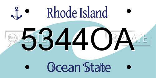 5344OA Rhode Island License Plate