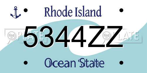 5344ZZ Rhode Island License Plate