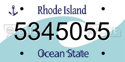 5345055 Rhode Island License Plate