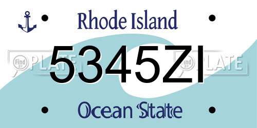 5345ZI Rhode Island License Plate