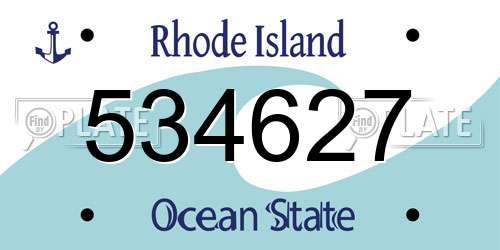 534627 Rhode Island License Plate