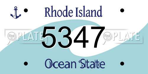 5347 Rhode Island License Plate