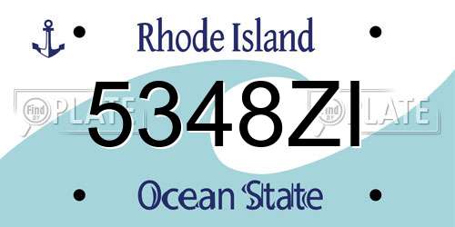 5348ZI Rhode Island License Plate