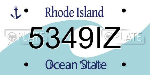 5349IZ Rhode Island License Plate