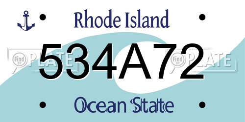 534A72 Rhode Island License Plate