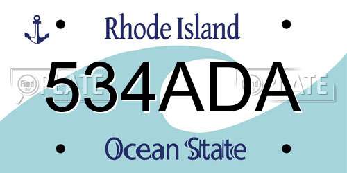 534ADA Rhode Island License Plate