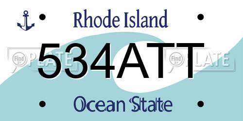 534ATT Rhode Island License Plate