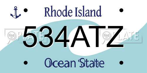 534ATZ Rhode Island License Plate