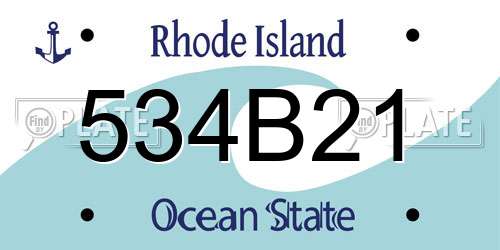 534B21 Rhode Island License Plate