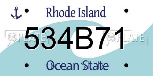 534B71 Rhode Island License Plate