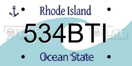 534BTI Rhode Island License Plate