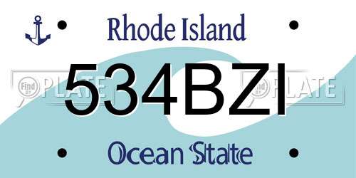 534BZI Rhode Island License Plate