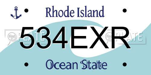 534EXR Rhode Island License Plate