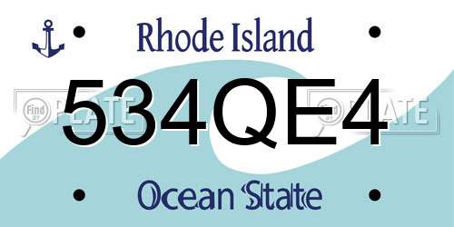 534QE4 Rhode Island License Plate