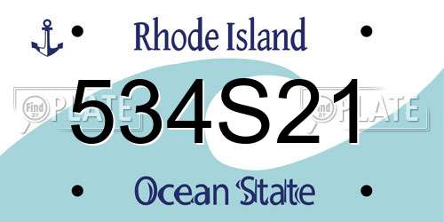 534S21 Rhode Island License Plate