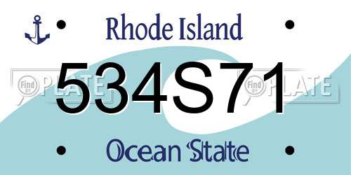 534S71 Rhode Island License Plate