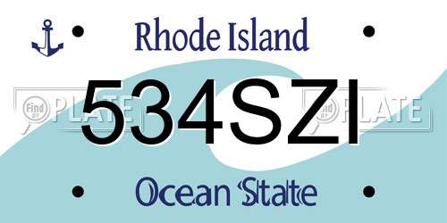 534SZI Rhode Island License Plate