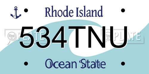 534TNU Rhode Island License Plate