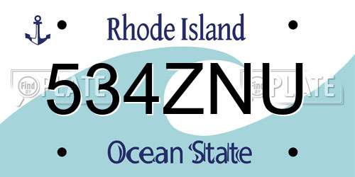 534ZNU Rhode Island License Plate