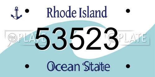 53523 Rhode Island License Plate