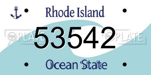 53542 Rhode Island License Plate