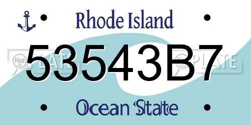53543B7 Rhode Island License Plate