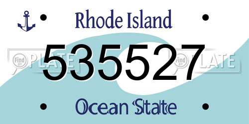 535527 Rhode Island License Plate