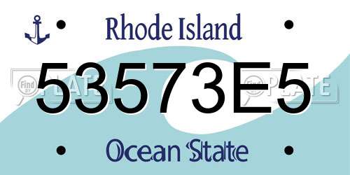 53573E5 Rhode Island License Plate