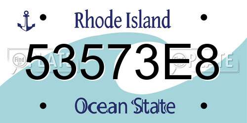 53573E8 Rhode Island License Plate