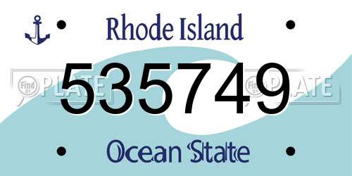 535749 Rhode Island License Plate