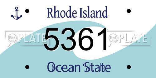 5361 Rhode Island License Plate