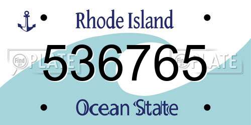 536765 Rhode Island License Plate