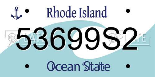 53699S2 Rhode Island License Plate