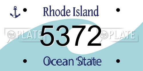 5372 Rhode Island License Plate