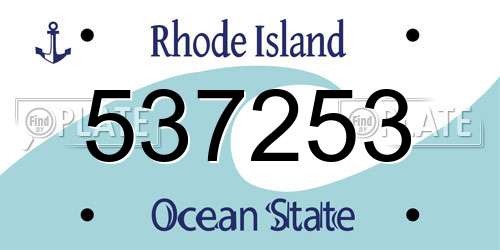537253 Rhode Island License Plate