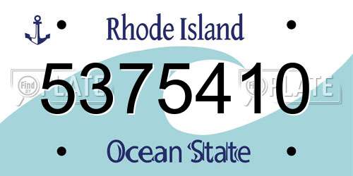 5375410 Rhode Island License Plate