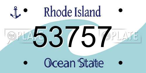 53757 Rhode Island License Plate