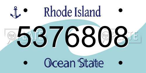5376808 Rhode Island License Plate