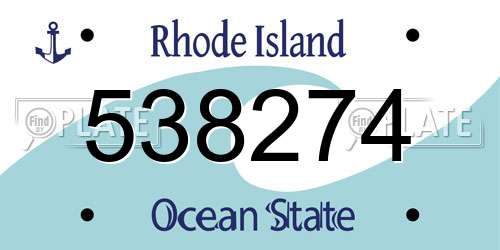 538274 Rhode Island License Plate