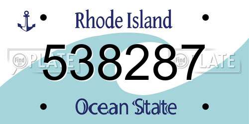 538287 Rhode Island License Plate