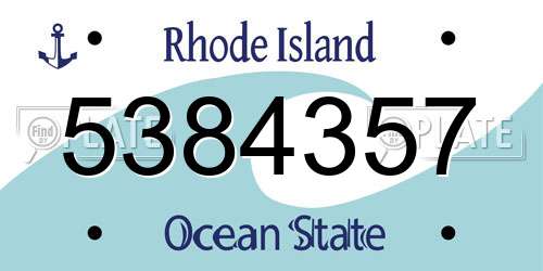 5384357 Rhode Island License Plate