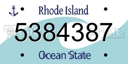 5384387 Rhode Island License Plate