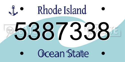 5387338 Rhode Island License Plate