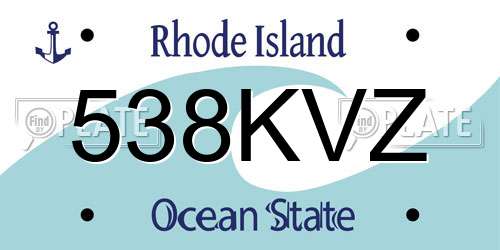 538KVZ Rhode Island License Plate