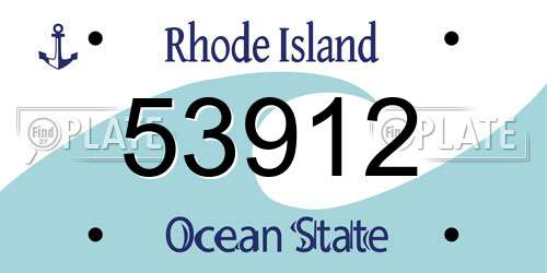 53912 Rhode Island License Plate