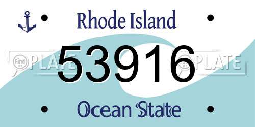 53916 Rhode Island License Plate
