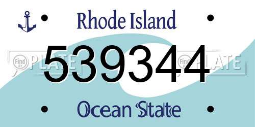 539344 Rhode Island License Plate