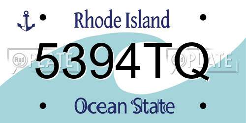 5394TQ Rhode Island License Plate