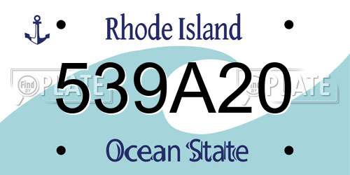 539A20 Rhode Island License Plate