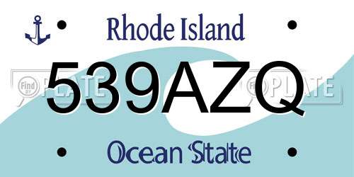 539AZQ Rhode Island License Plate